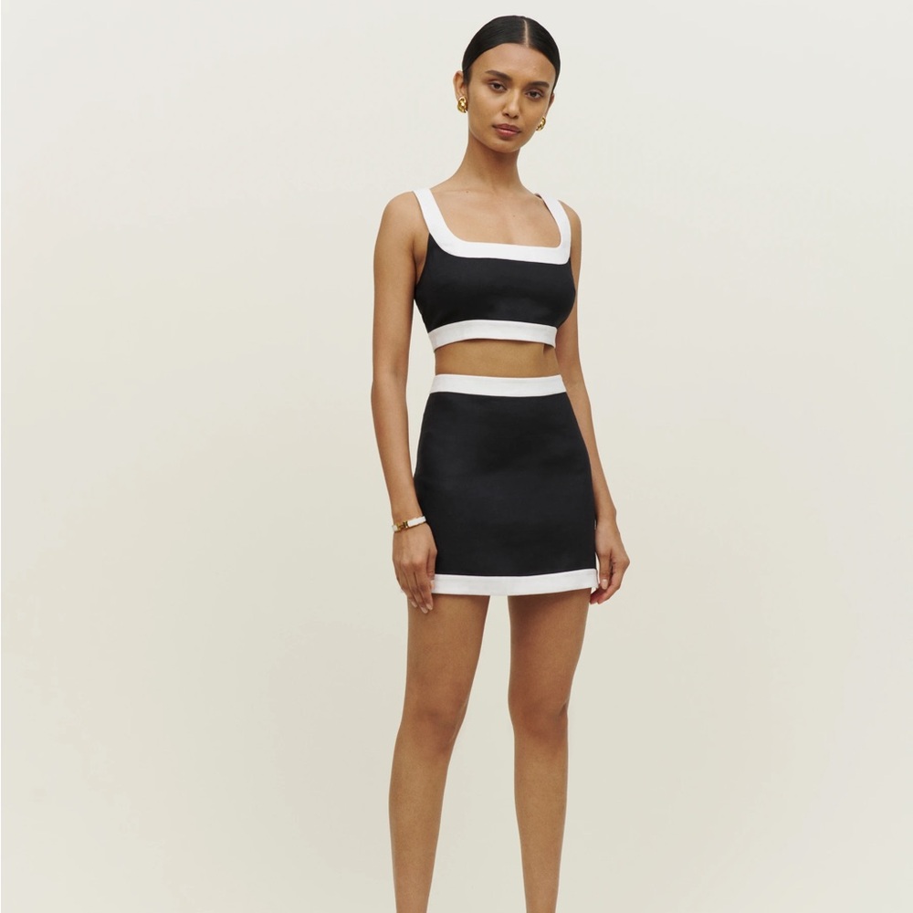 Reformation Robbie Linen Two Piece Black - Size 4
